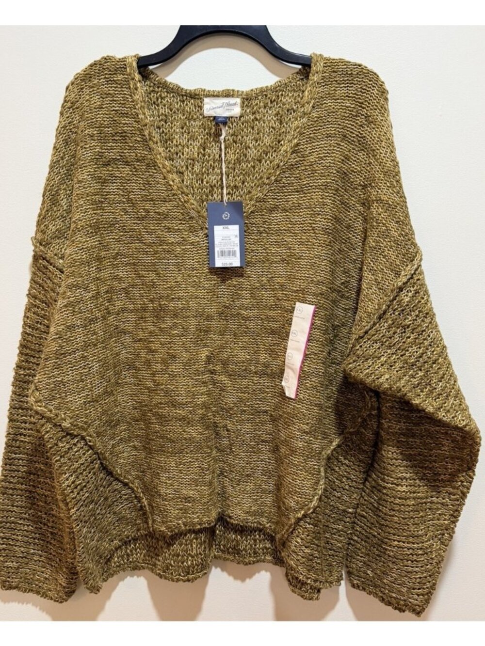 NWT ~ Greenish-Brown V-neck Sweater ~ Universal Thread ~ Size XLL